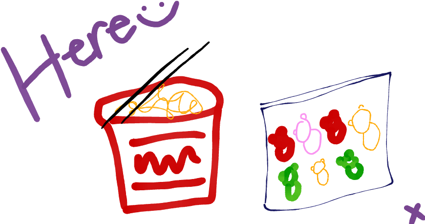 Cup Noodles And Gummy Bears Clipart (880x484), Png Download