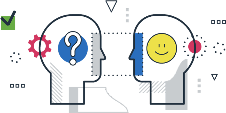 Illustration Of Profiles Of Human Heads Facing One Clipart (800x400), Png Download