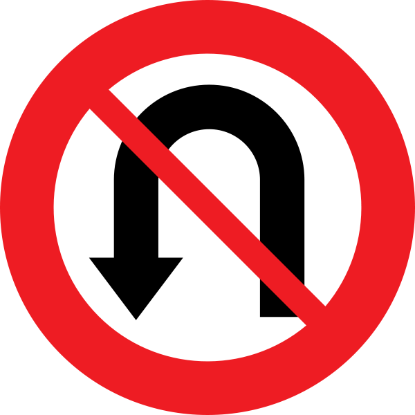 No U Turn Clipart (600x600), Png Download
