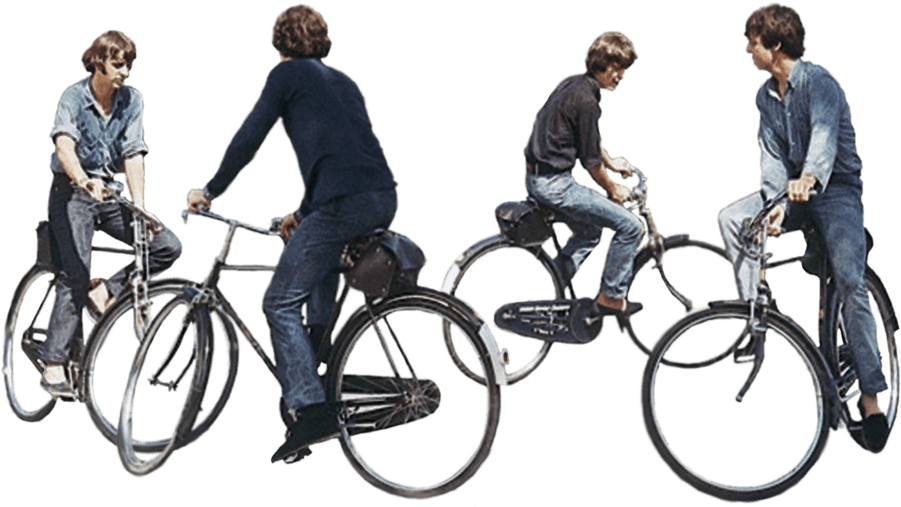 The Beatles Riding Bicycles Clipart (1244x944), Png Download