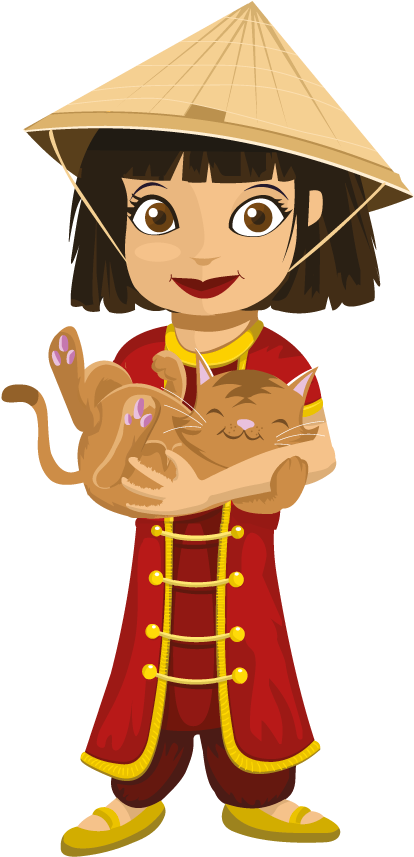 Chinese Young Girl Clipart (900x900), Png Download