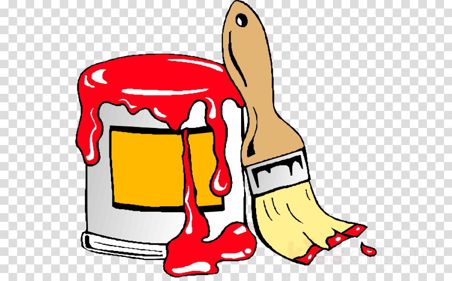Download Paint Brush And Can Greeting Cards Clipart - Png Download (900x560), Png Download