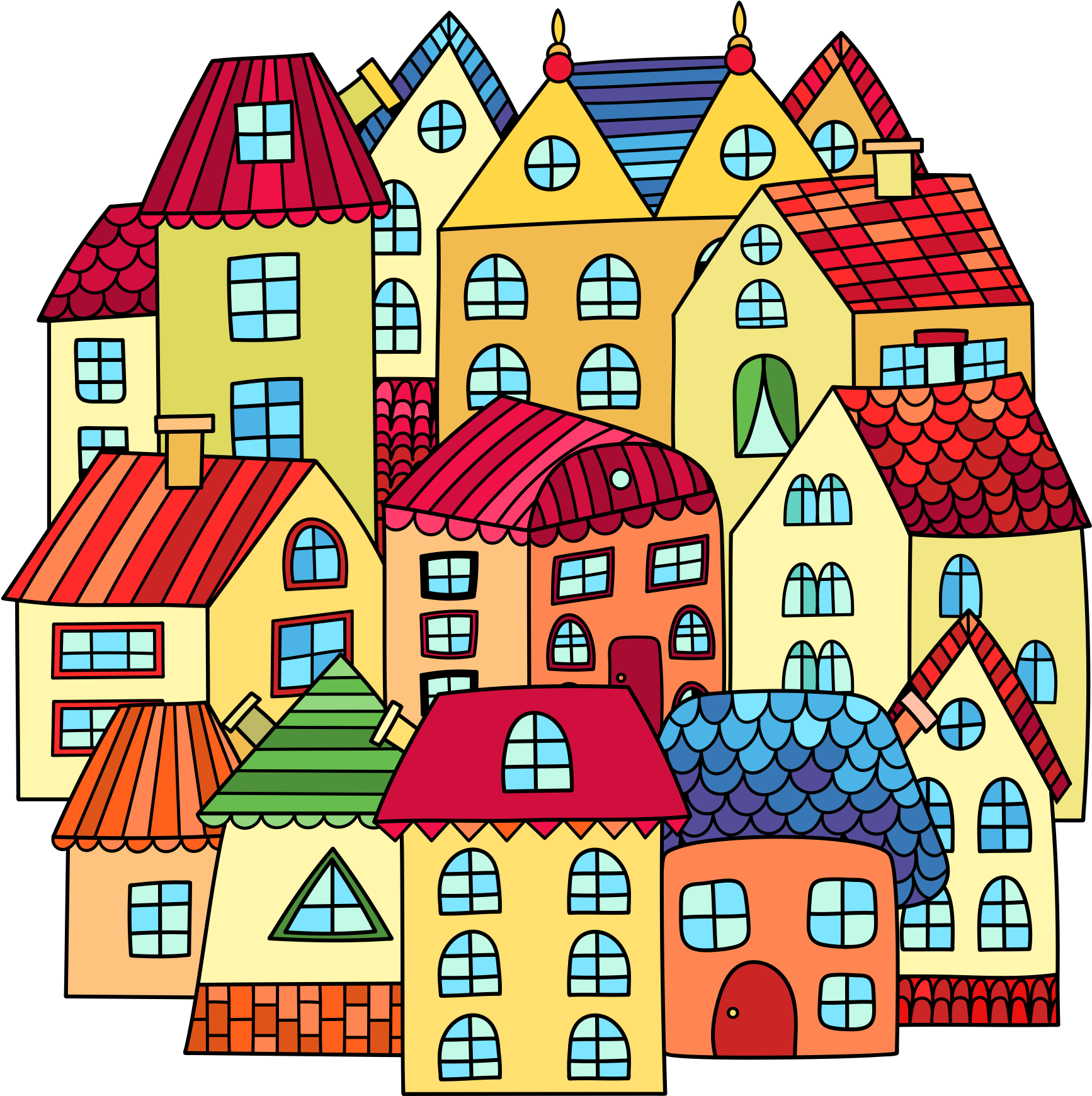 Condo Cluster Clipart (2000x2000), Png Download