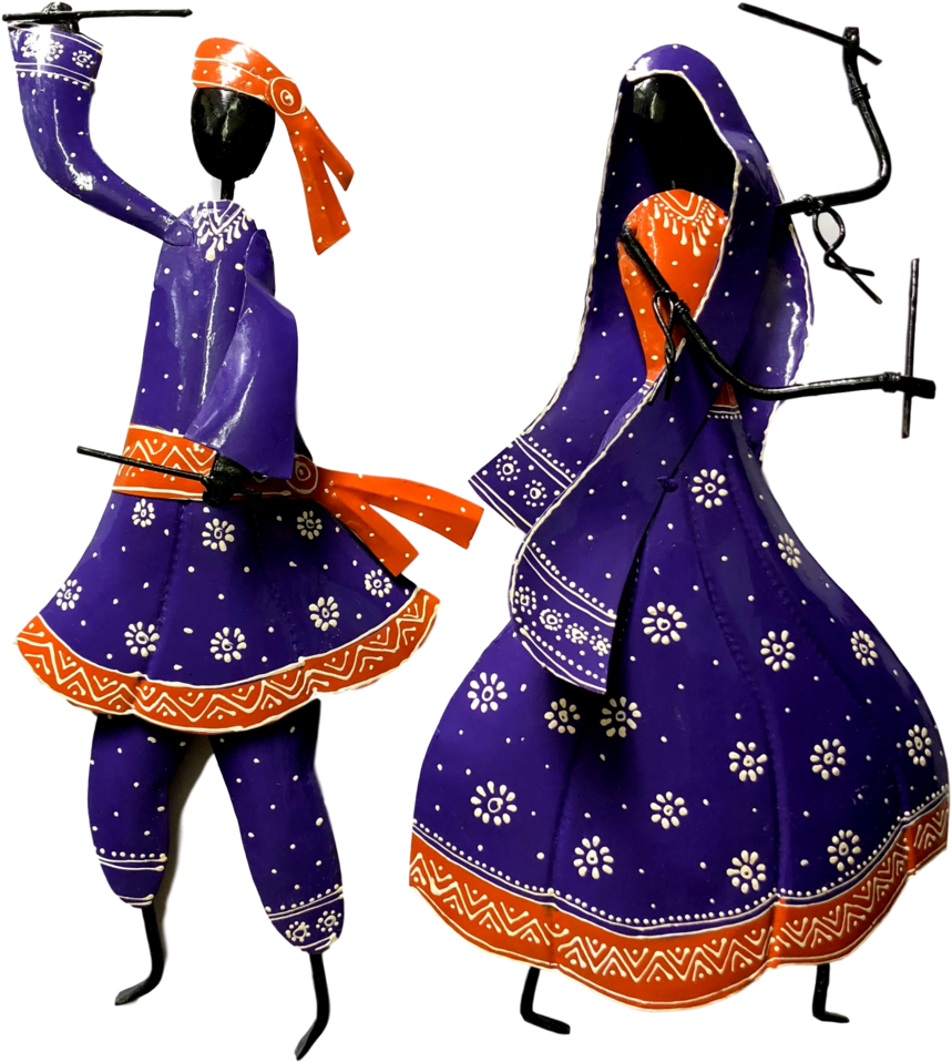 Couple Folk Dance Wall Hanging Violet Multi Color Clipart (1024x1024), Png Download