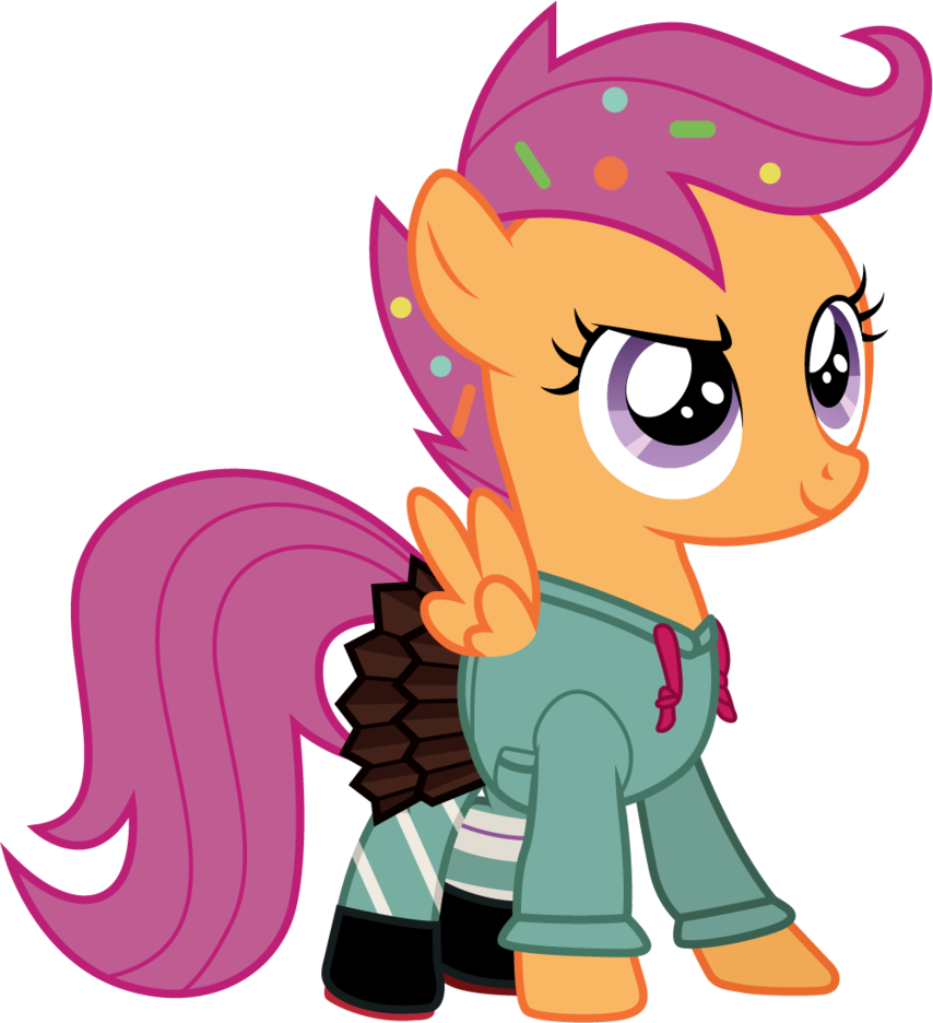 Scootaloo As Vanellope By Cloudyglow Clipart (854x936), Png Download