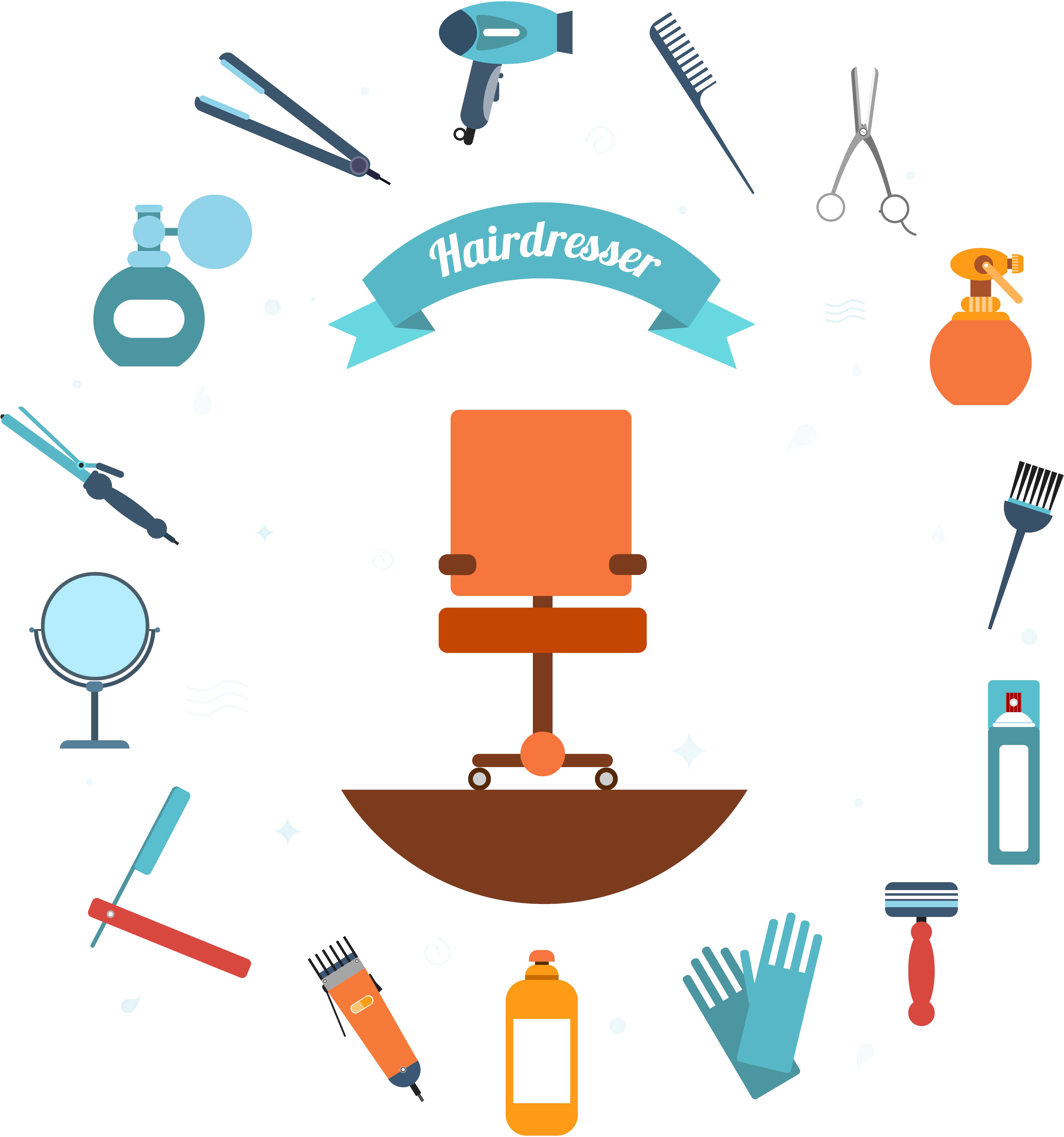 Clip Library Stock Beauty Parlour Hairdresser Hairstyle - Png Download (4500x4500), Png Download