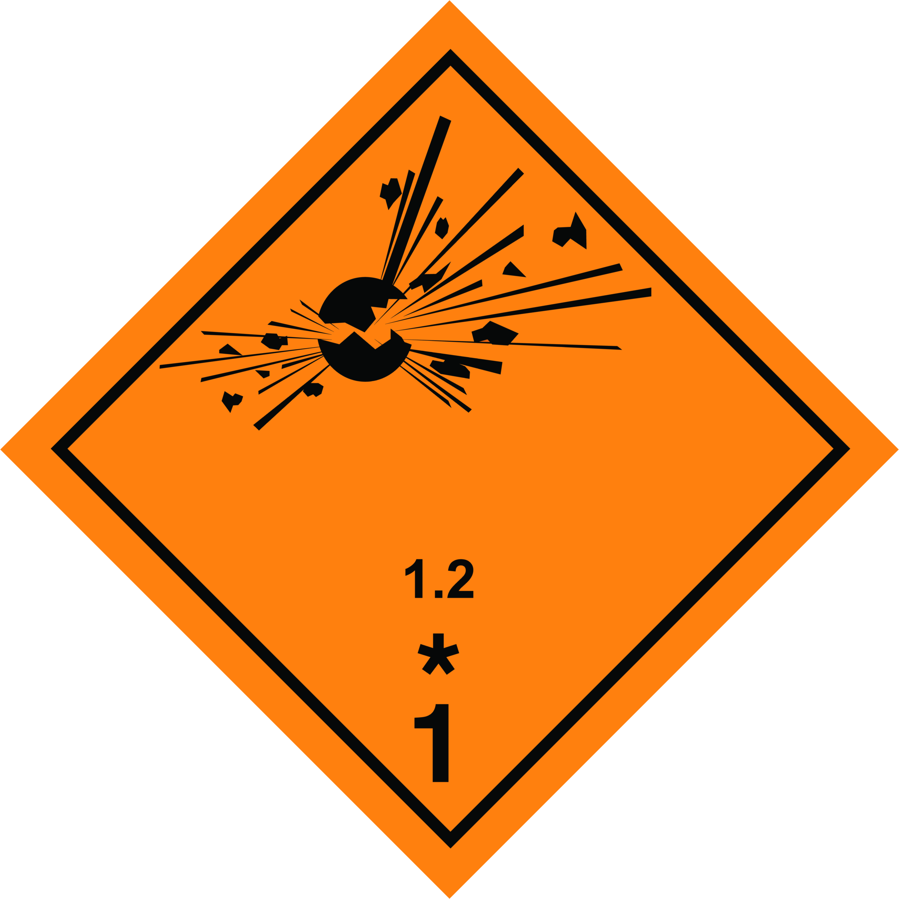 Hazard Labels For The Transportation Of Dangerous Goods Clipart (3000x3000), Png Download