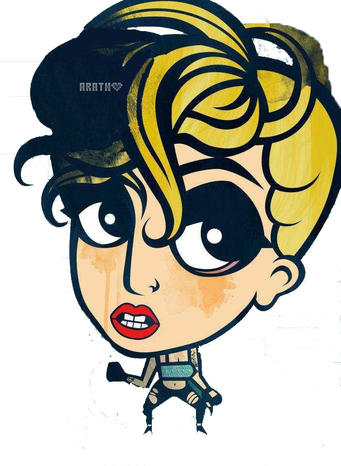 Ladygaga Cartoon Png Packs Clipart (703x960), Png Download