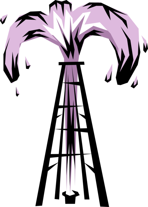 Platform Gushing Crude Oil Image Illustration Of Clipart (500x700), Png Download