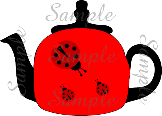 Clip Art Ladybug Teapot - Png Download (600x600), Png Download
