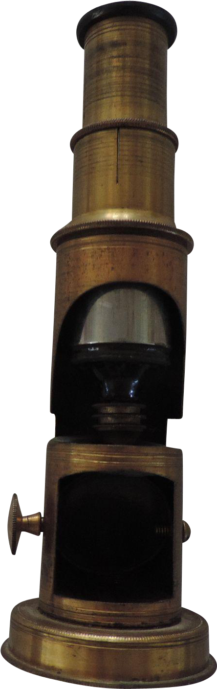 Antique Brass Field Microscope, Made In France Clipart (1408x1408), Png Download