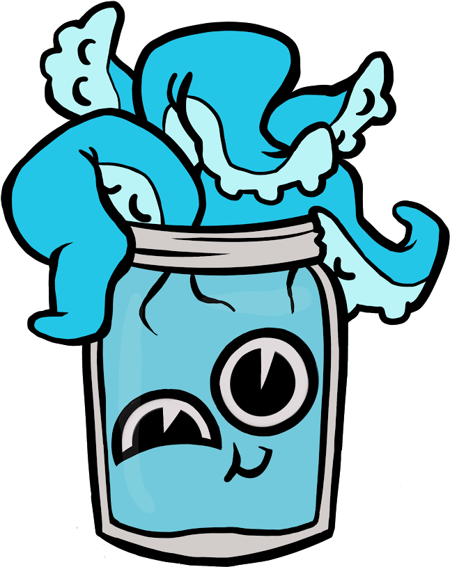 Squid In A Bottle Clipart (715x899), Png Download