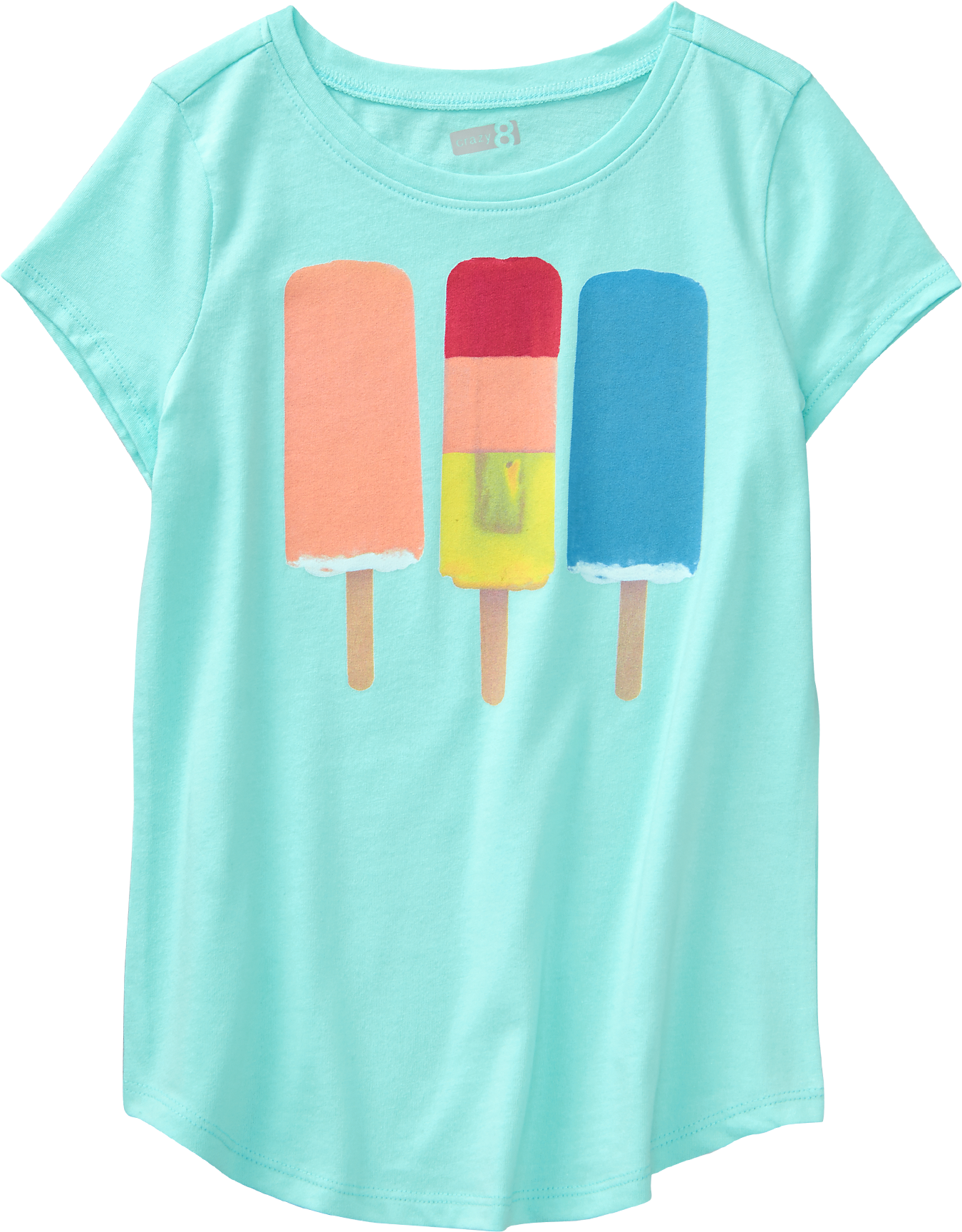Girl's Popsicles Tee By Crazy 8 Tropical Blue By Crazy Clipart (1400x1780), Png Download