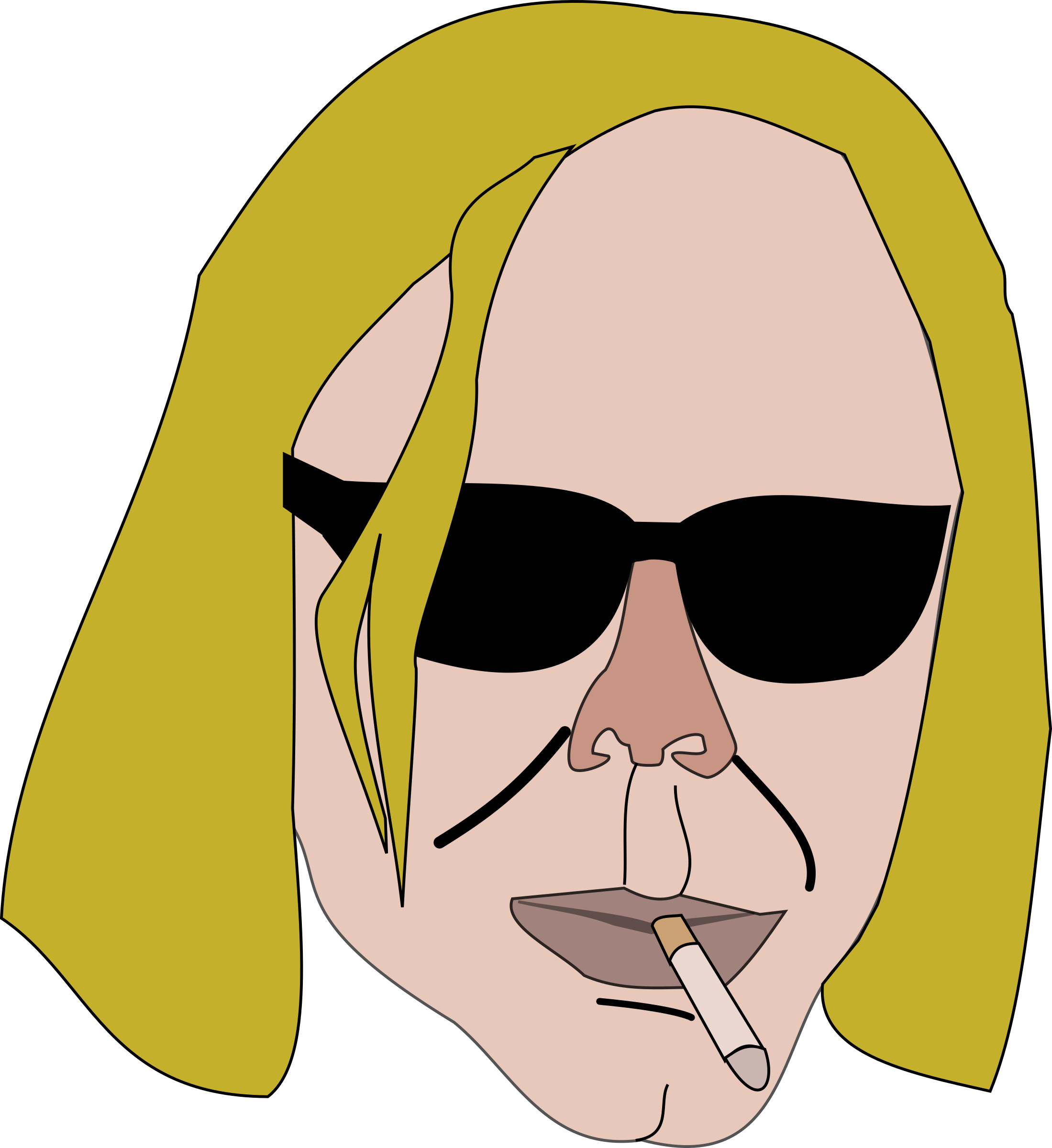 Man, Smoker, Sunglasses, Cool, Male Clipart (586x640), Png Download