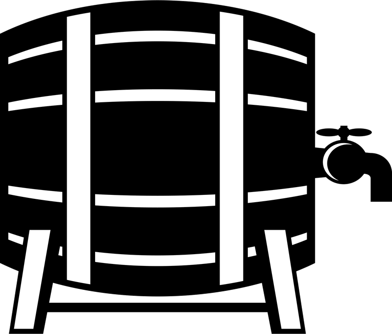 Vintage Wooden Beer Barrel Rubber Stamp Clipart (800x682), Png Download