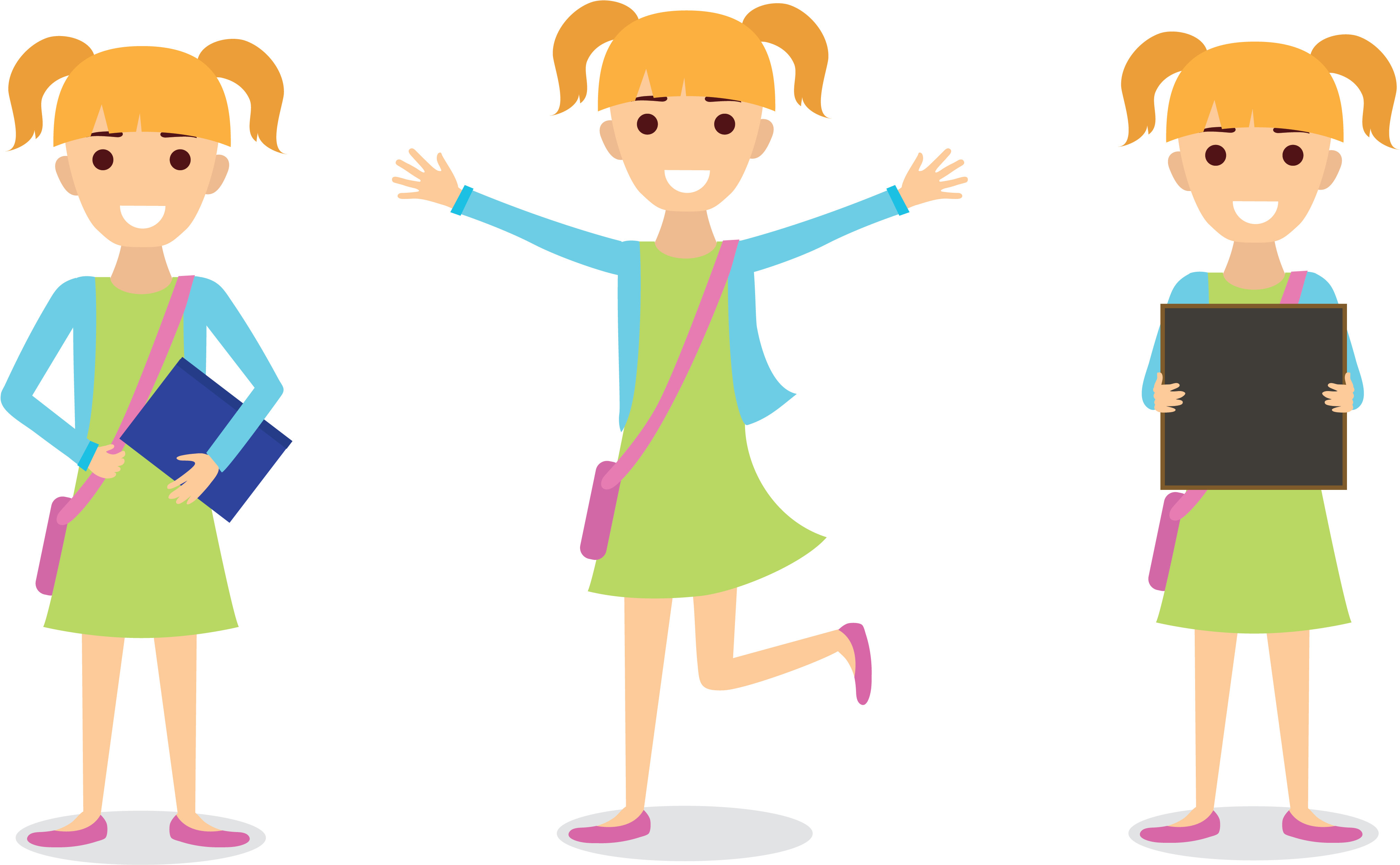 School Girl Clipart (4538x3125), Png Download