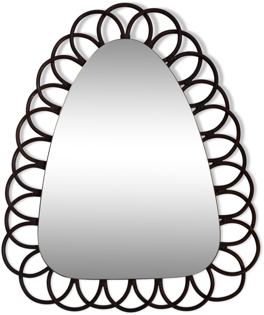 Mirror Shape Mirror Rattan 48x59cm Clipart (1457x1457), Png Download