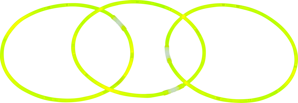 Glow Necklace-3 Pcs, Yellow, Large Clipart (1004x347), Png Download