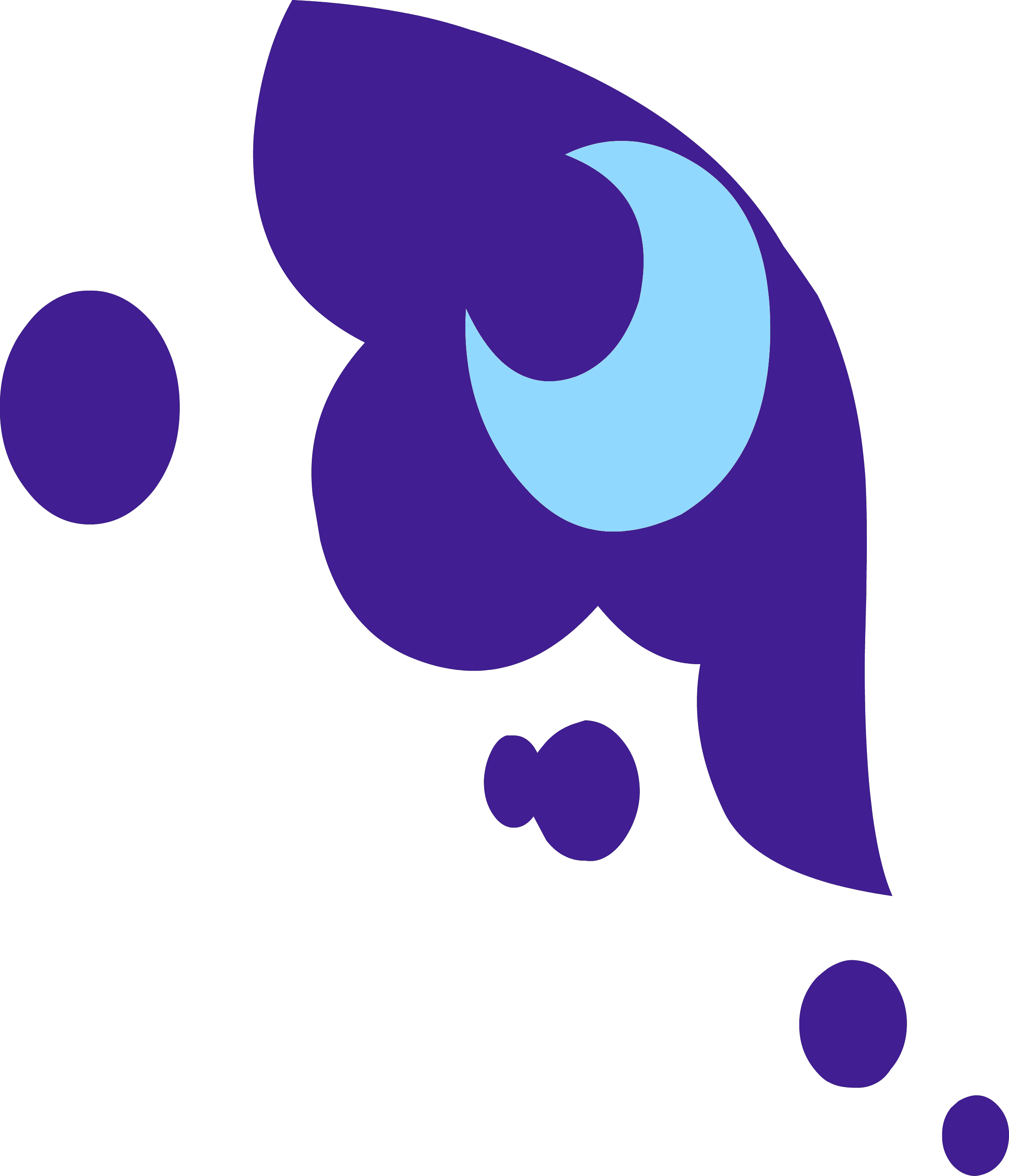 Light Blue Crescent Moon On A Indigo Background Clipart (2463x2872), Png Download