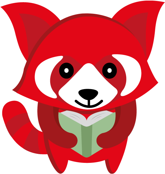 Red Panda Learning Logo Wagging Its Tail Clipart (581x581), Png Download