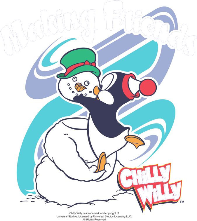 Chilly Willy Making Friends Men's Regular Fit T-shirt Clipart (720x863), Png Download