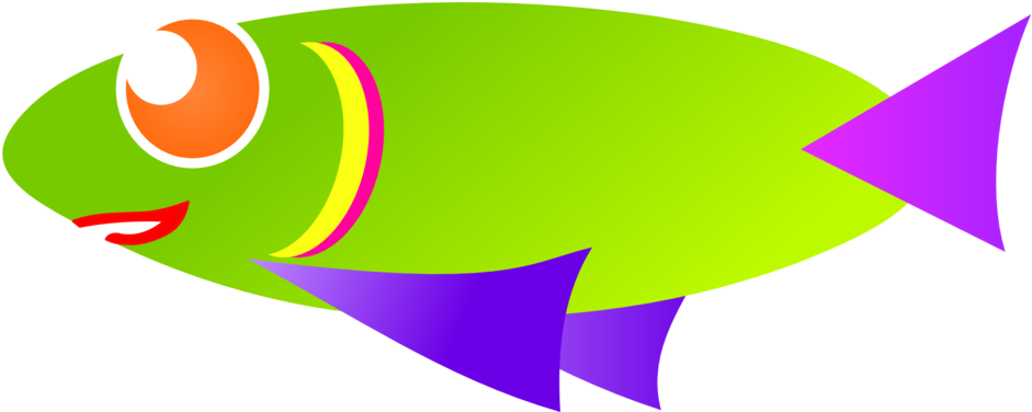 Tropical Fish Clipart Large Fish - Ikan Kartun Hijau - Png Download (900x359), Png Download