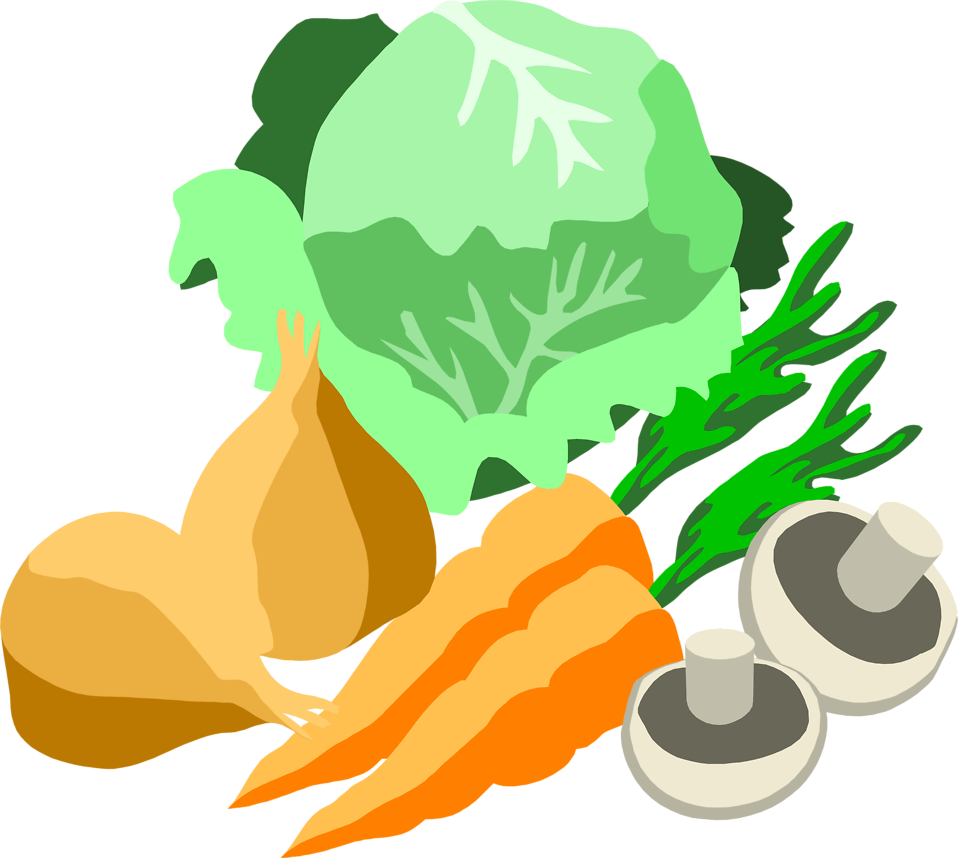 Clipart Border Vegetable - Transparent Background Vegetables Clipart - Png Download (958x858), Png Download