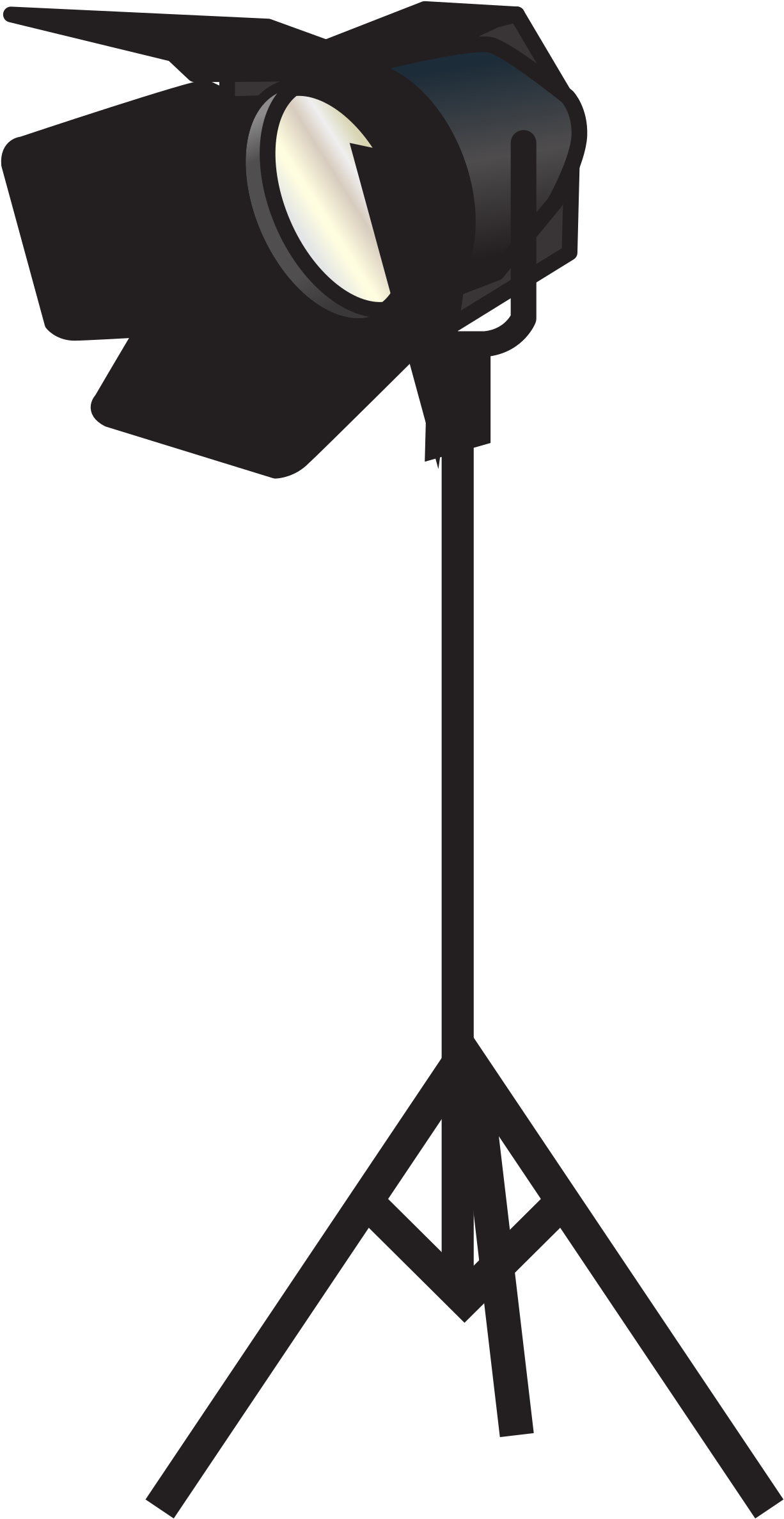 Theater Or Studio Spotlight On Tripod - Studio Spotlight Clipart (522x1000), Png Download