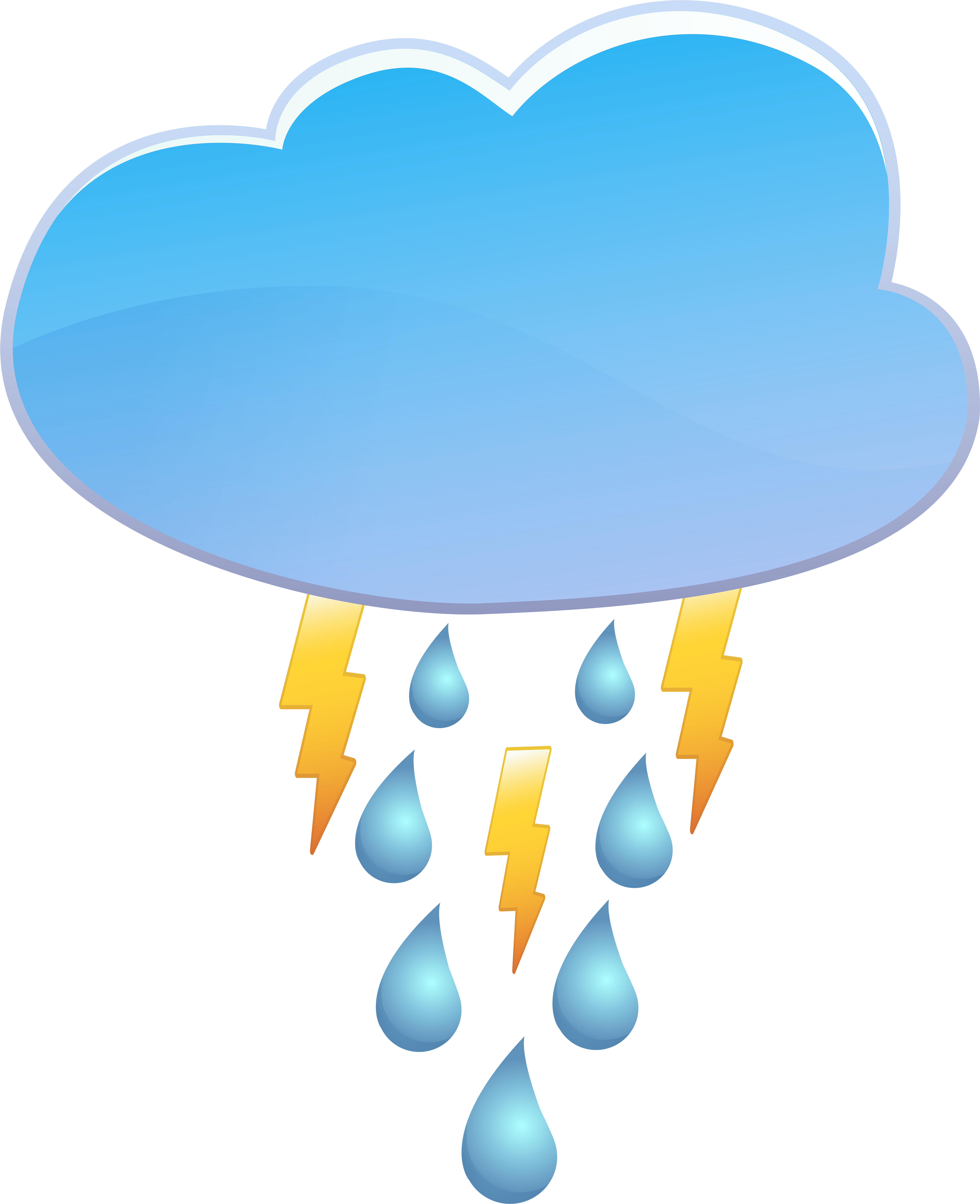Cloud Rain And Thunder Weather Icon Png Clip Art Transparent Png (6511x8000), Png Download