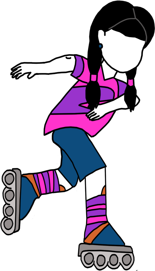 Black Girl Roller Skating - Roller Blade Clipart Png Transparent Png (1000x1000), Png Download
