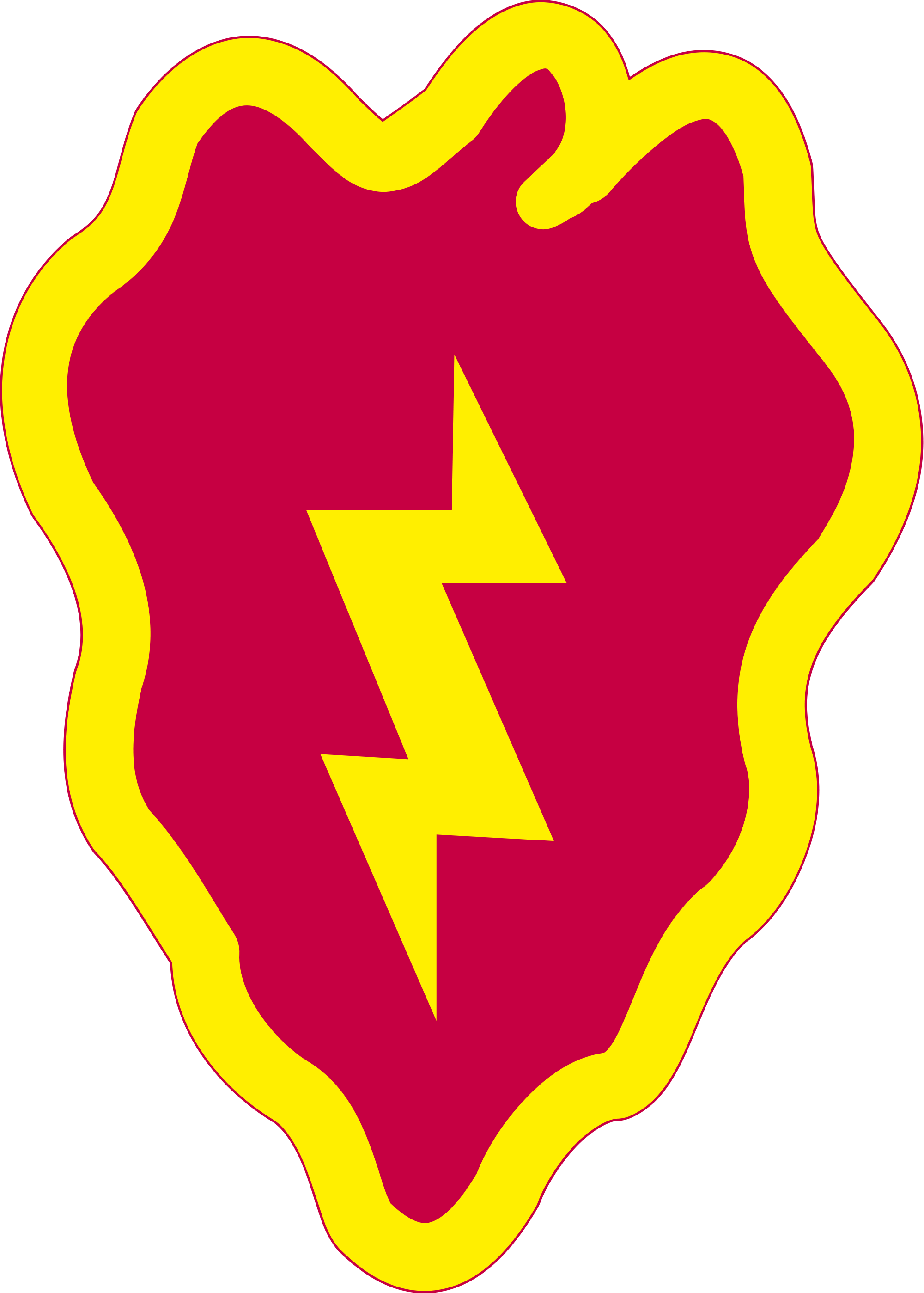 Drawings Of Lightning Bolts - 25th Infantry Division Patch Clipart (732x1024), Png Download