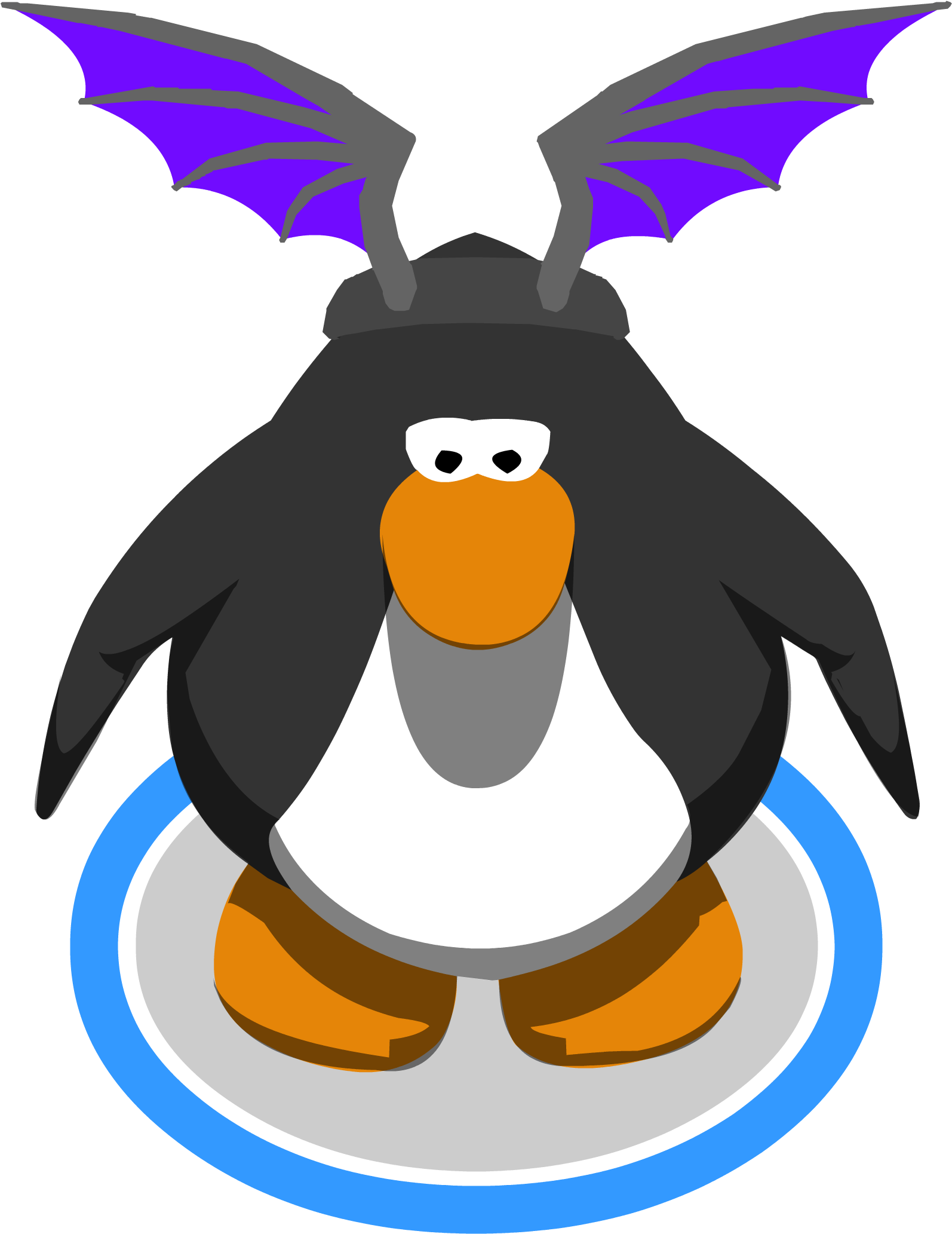 Purple Bat Wings In-game - Club Penguin Hat Dance Clipart (1632x2064), Png Download