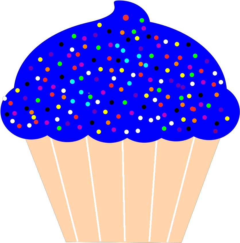 Clip Art Cupcake Blue - Png Download (594x601), Png Download