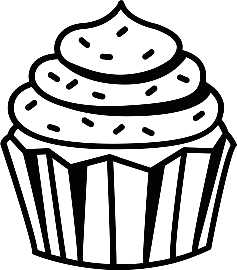 Cupcake Clipart Black And White Black And White Cupcake Cup Cake Black And White Png Transparent Png Full Size Clipart 232986 Pinclipart