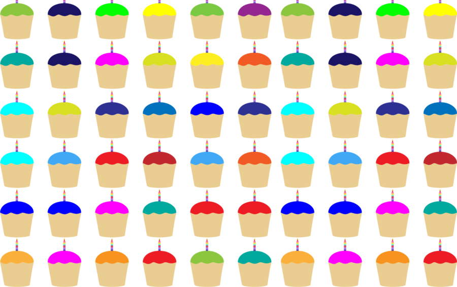 Cupcake Clipart Cupcake Clip Art - Bunte Kleine Kuchen Mit Kerzen Grußkarte - Png Download (900x565), Png Download