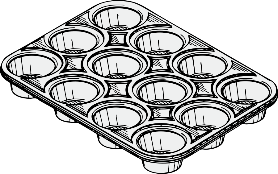 How To Set Use Muffin Tin Svg Vector Clipart (900x564), Png Download