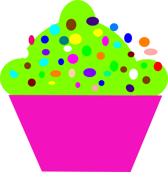 Polka Dot Cupcake Clip Art At Clker - Png Download (588x600), Png Download