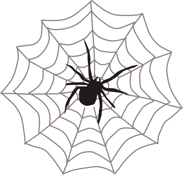 Spider On Web Clipart - Png Download (600x574), Png Download
