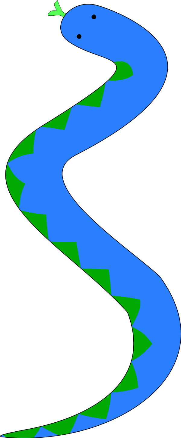 Green - Snakes Clipart (600x1454), Png Download