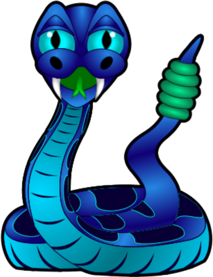 Rattlesnake Clipart Animated - Blue Snake Clipart - Png Download (600x787), Png Download
