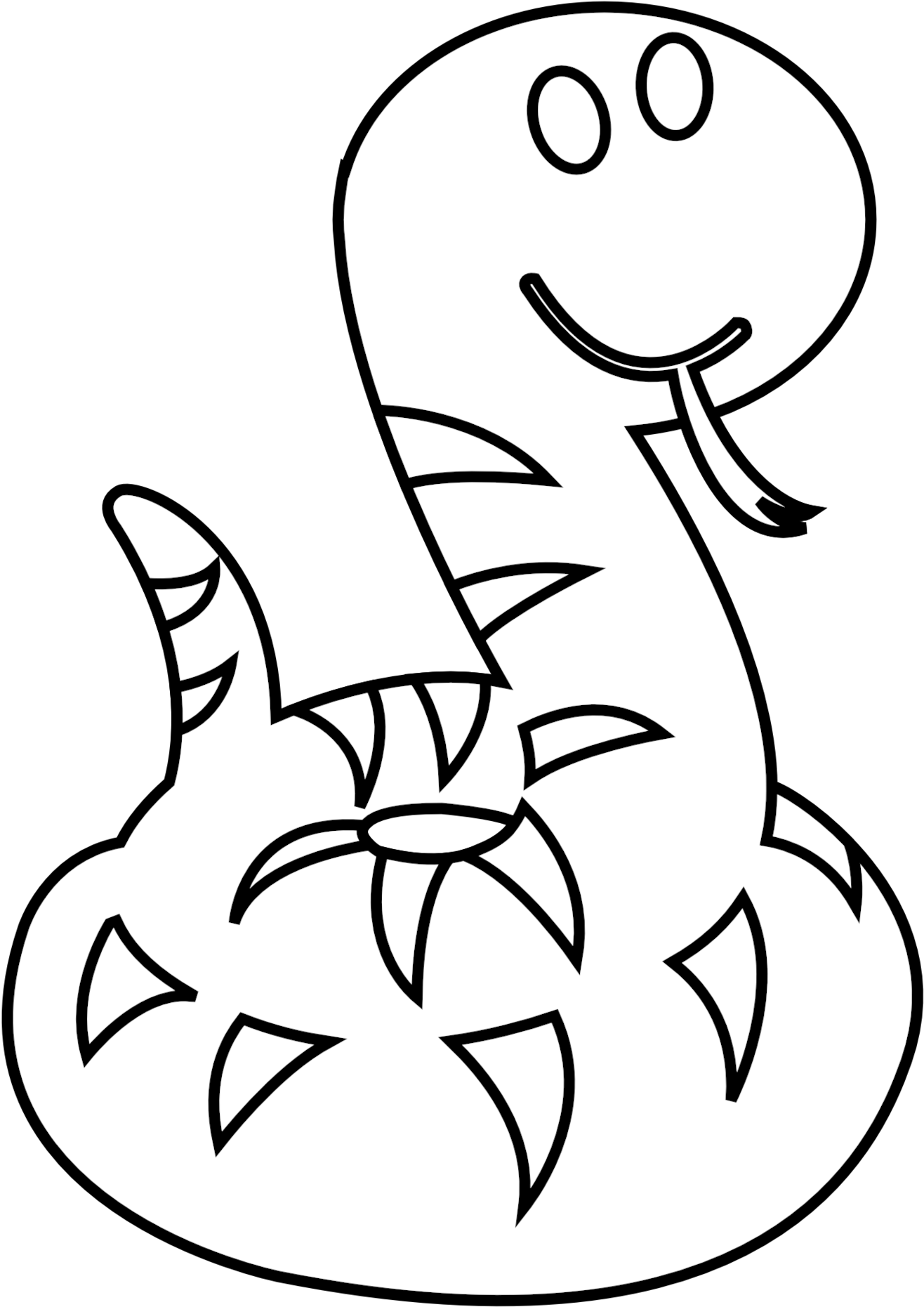 Snake - Snake Cartoon Png Black And White Clipart (1880x1880), Png Download