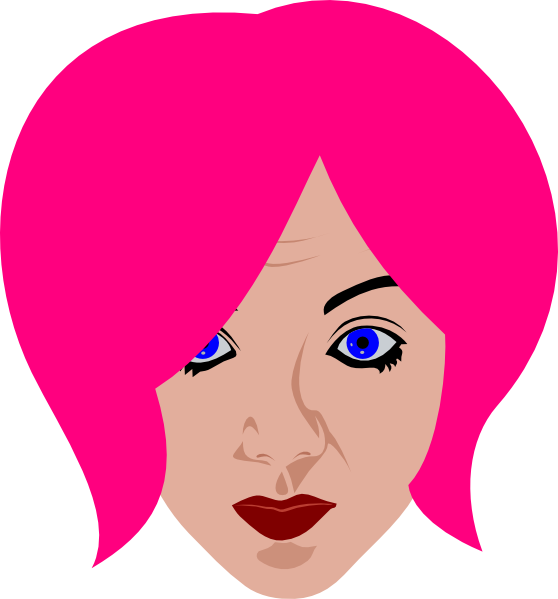 Wig Pink Clip Art - Png Download (558x599), Png Download
