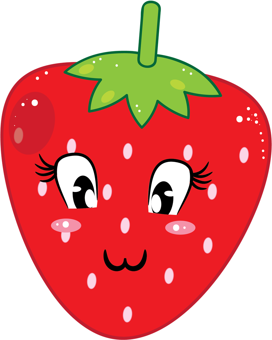 Strawberry - Strawberry Clipart With Face - Png Download (1200x1402), Png Download