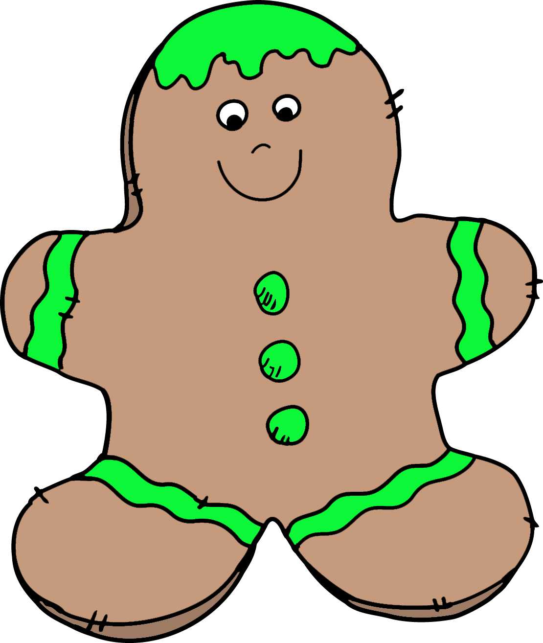 Christmas Cookie Clipart - Gingerbread Man - Png Download (1110x1314), Png Download