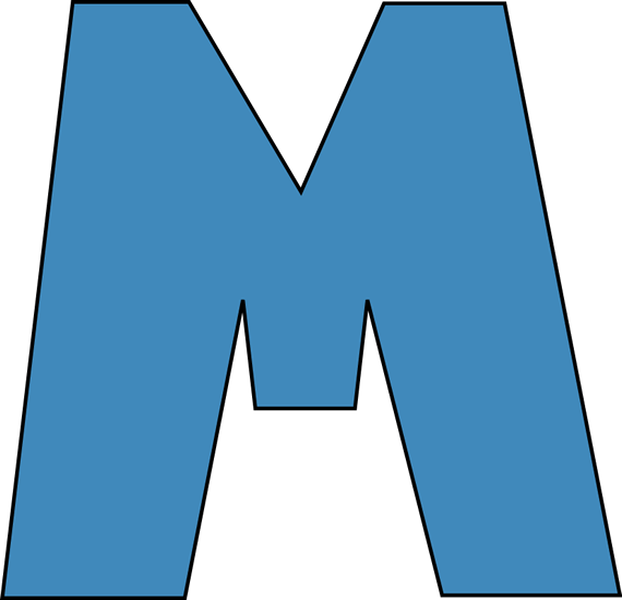 The Letter M Free Clip Art - Letter M Clipart Blue - Png Download (570x550), Png Download