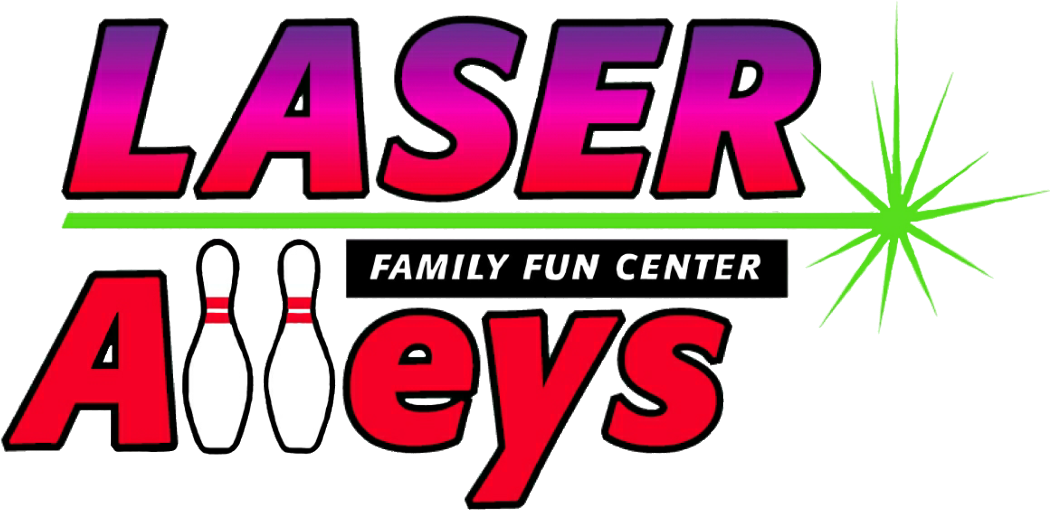 Fun In A Flash 50% Off Two Hours Of Bowling, Laser - Laser Alleys Clipart (3747x1950), Png Download