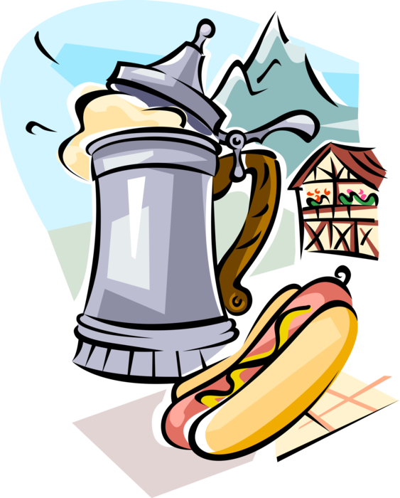 Oktoberfest Vector Cartoon Clip Freeuse Stock German Beer Stein