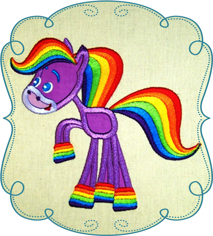 Rainbow Pony Clipart (1000x1000), Png Download