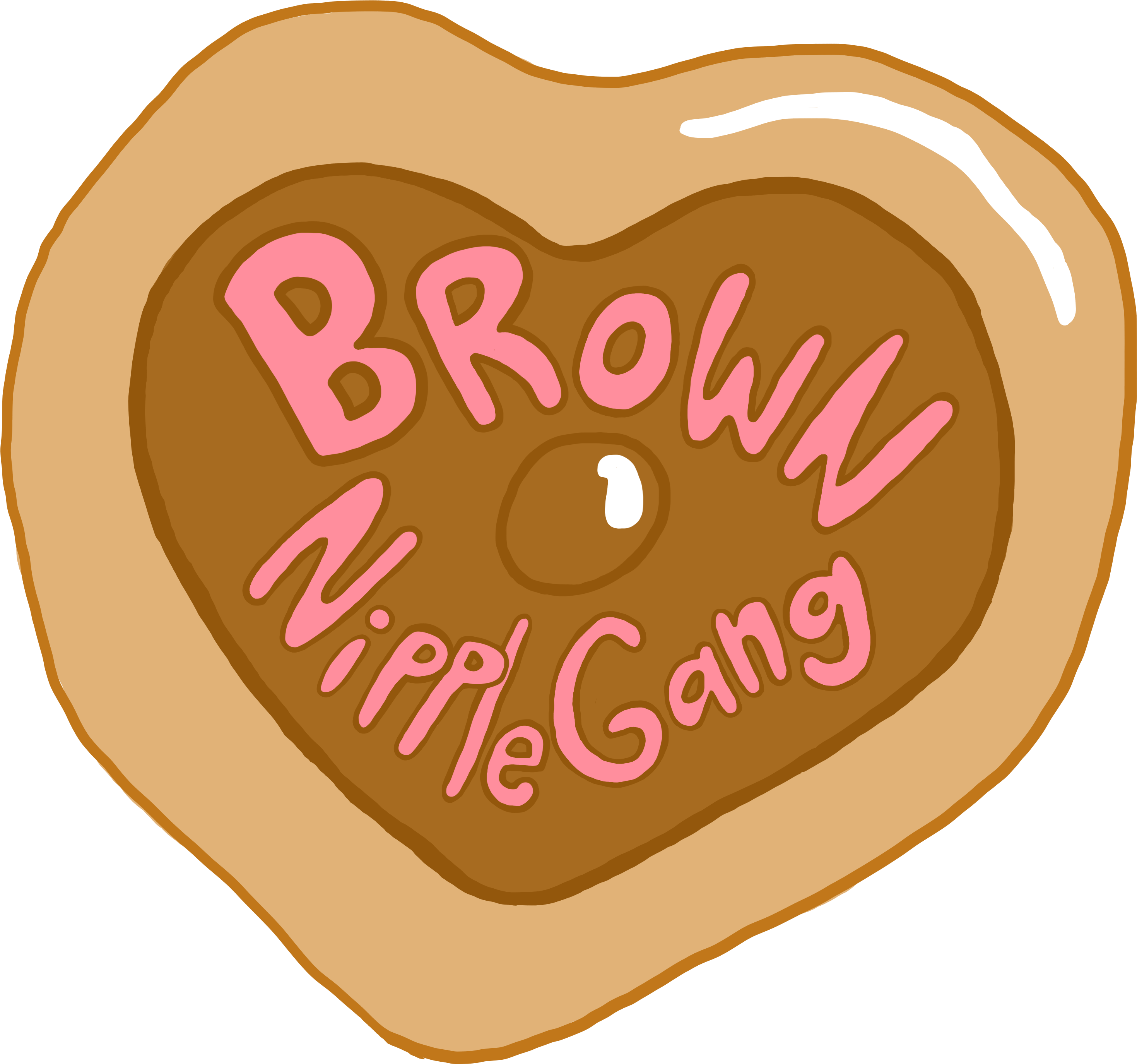 Brown Nipple Gang Sticker Clipart (3024x4032), Png Download