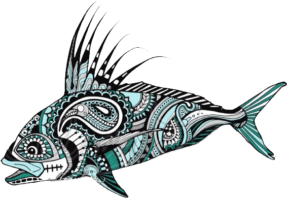 Andrea Larko Roosterfish Sticker Clipart (600x600), Png Download